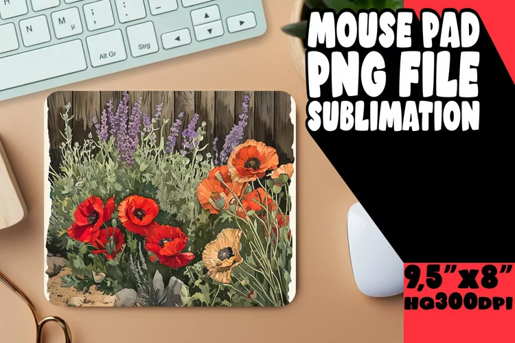 Vintage Blossom Pattern Mouse Pad