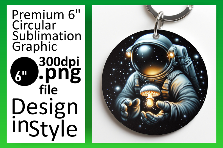 Whimsical Round Design Car Coaster Template , Astronaut