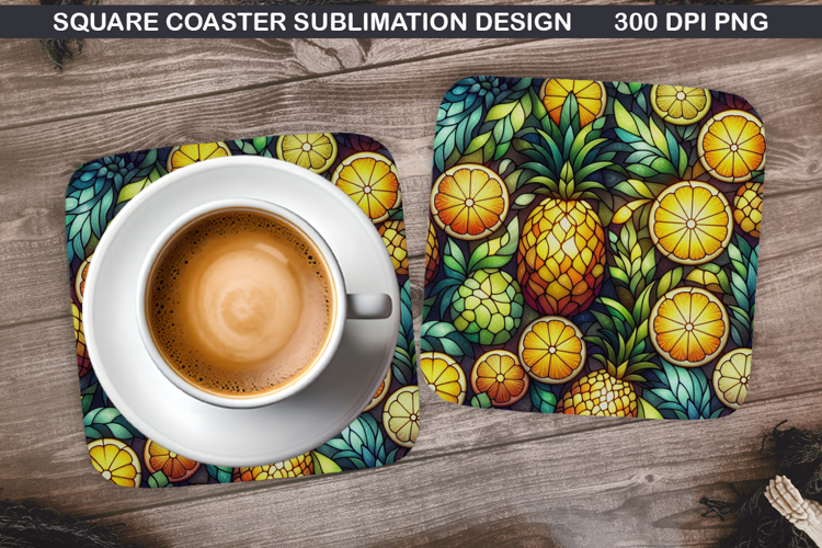 Tropical Drink Coaster Sublimation,Summer Coaster PNG Design
