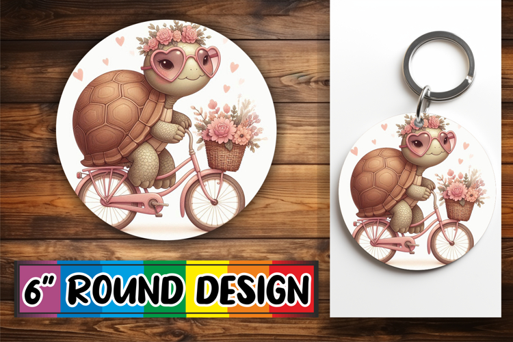 Timeless Keychain Round Style, Turtle