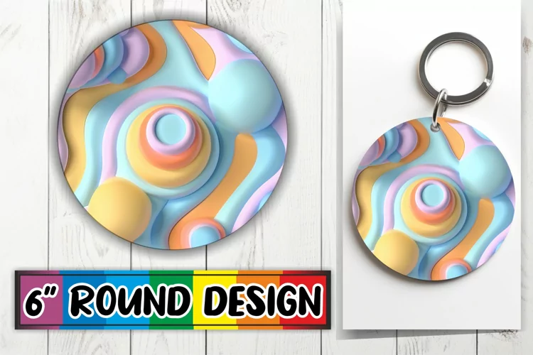 Artistic 3D Puff Round Sublimation Circle Patterns