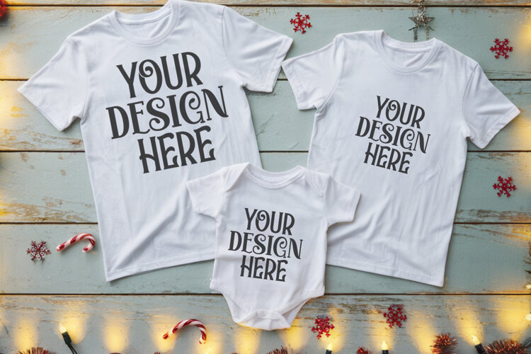 Christmas Family Matching Group T-Shirt Mockup example image 1