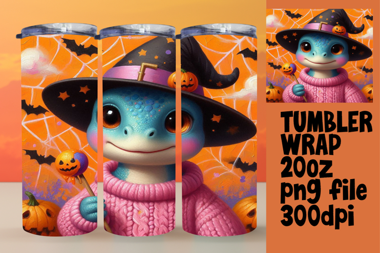 20oz Tumbler Wrap for Gift Giving , Halloween Dino