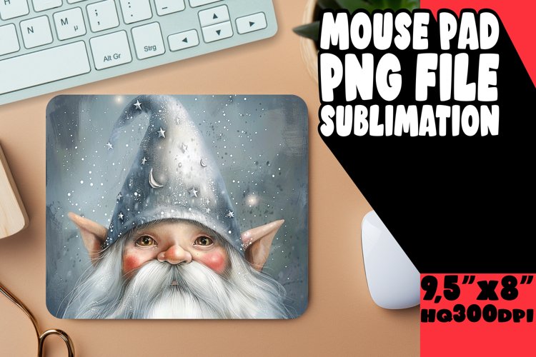 Springtime Splendor: Gnome Mouse Pad Design Sublimation PNG example image 1