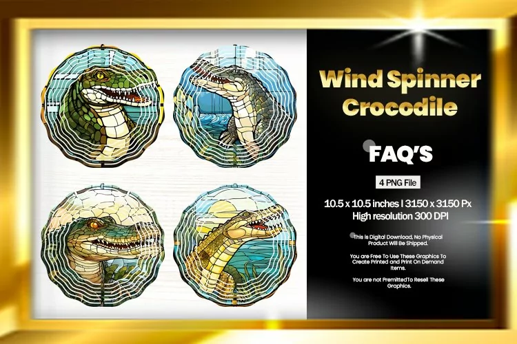 Crocodile Wind Spinner Sublimation - 04 Variation