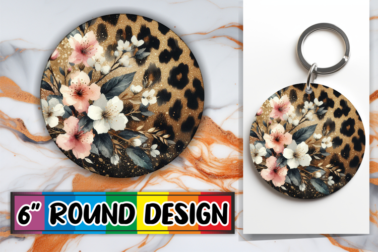 Whimsical Car Coaster Round, Leopard Prints