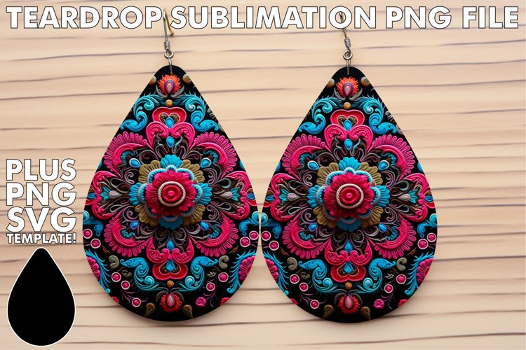 Vibrant Sublimation Teardrop Earrings