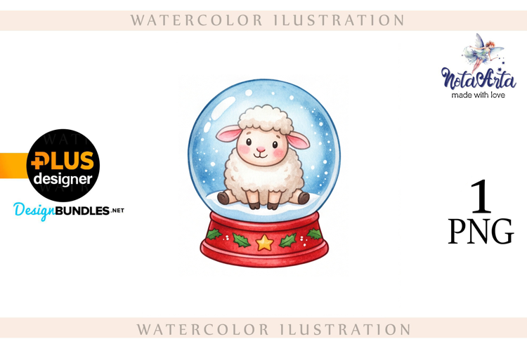 Christmas Sheep in Watercolor Style