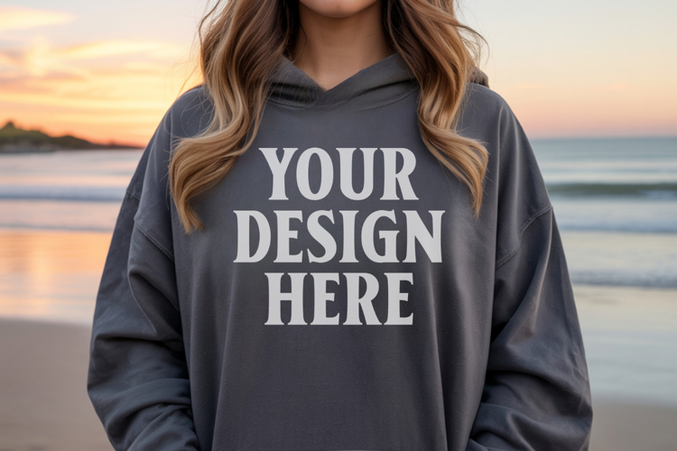 Charcoal Gildan 18500 Hoodie Sweatshirt Mockup, 185 mock up
