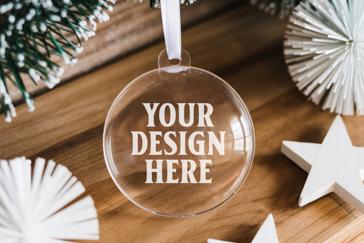 Acrylic Christmas Ornament Mockups , acrylic blank mockup