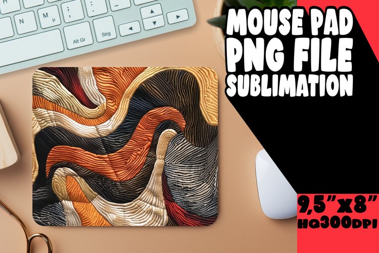 Radiant Embroidery Mouse Pad Design