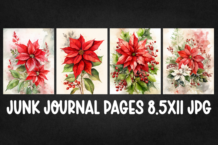 4 Christmas Digital Papers I Christmas Junk Journal Pages