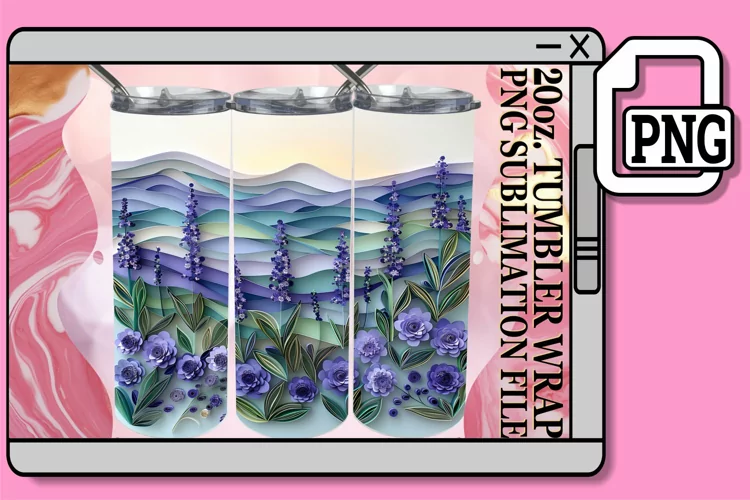 Delicate Fresh Whimsical Blossom 3D 20oz Tumbler Wrap