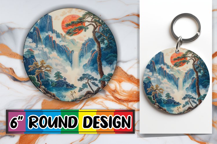 3D Beauty in Sublimation Circle Kaychain Spring View Print example image 1