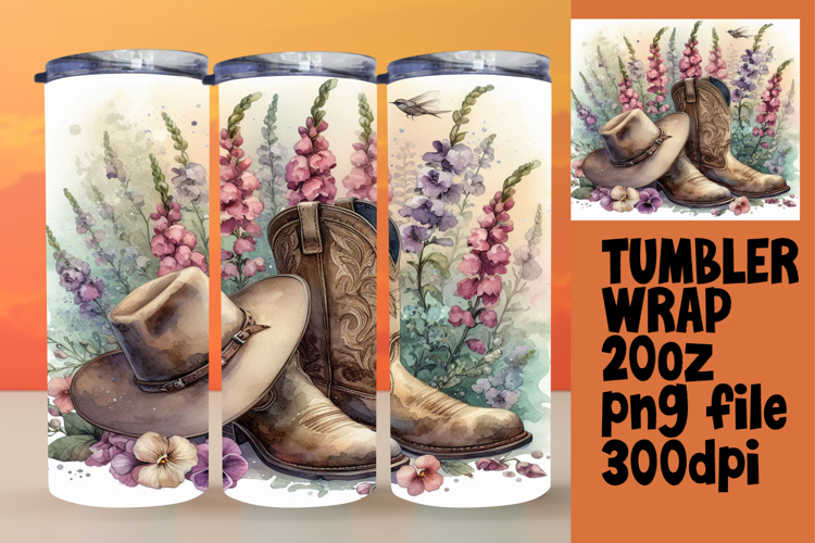 SLEEK 20oz Sublimation Tumbler Template , Western