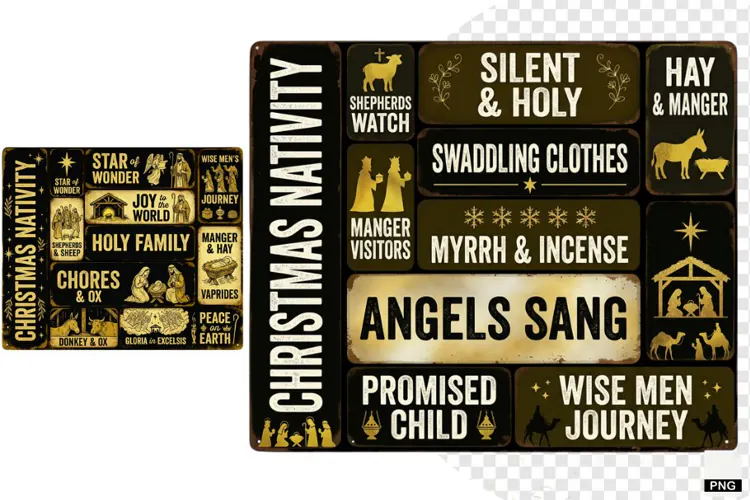 Christmas Nativity Signs PNG