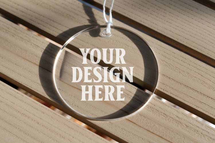 Acrylic Christmas Ornament Mockups | Clear Holiday Ornament