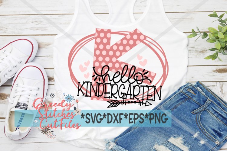 Hello Kindergarten SVG DXF EPS PNG example image 1