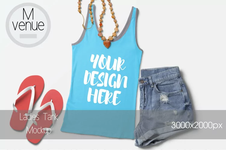 Summer Style Ladies Tank Mockup|3000x2000PX