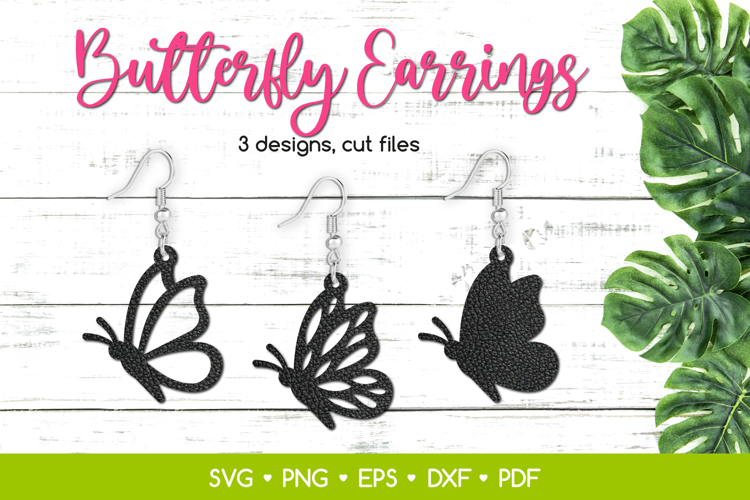 Butterfly Earrings SVG Cut Files, Cutting Jewelry Template