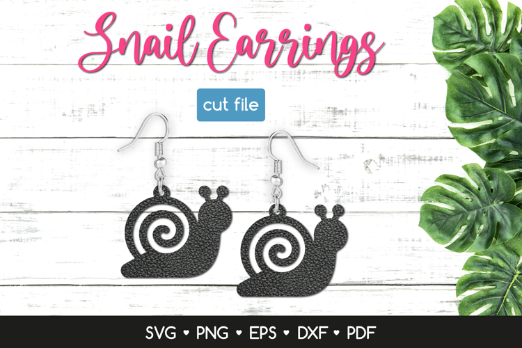 Snail Earring SVG Cut File, Snail Jewelry Template