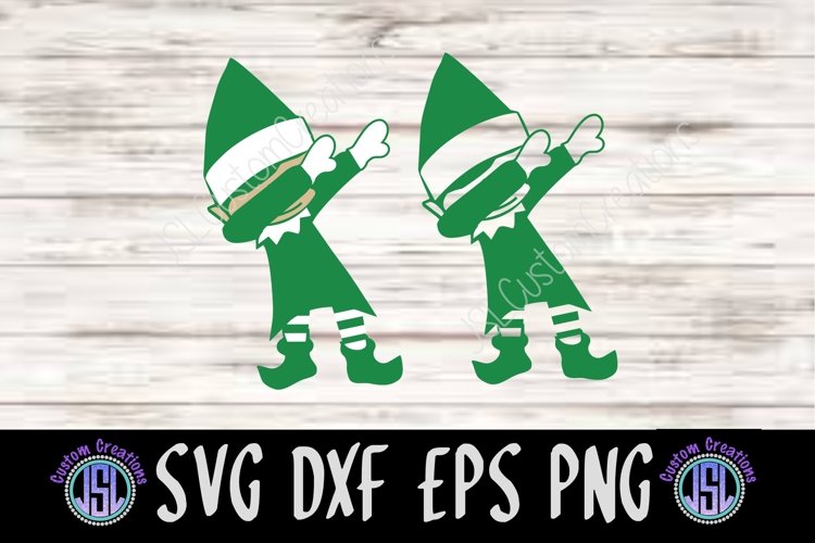 Dabbing Elf Set of 2 Bundle SVG DXF EPS PNG Cutting File example image 1
