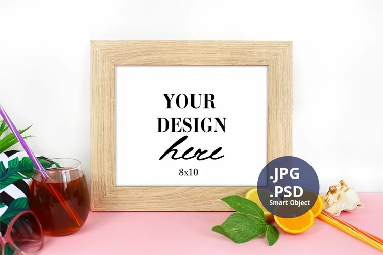 Landscape Frame 8x10 Summer mockup PSD, Summer Mockup PSD