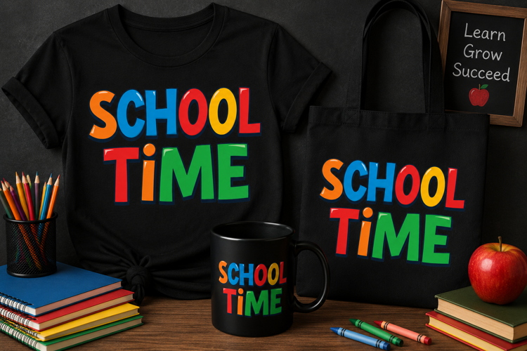 School Time PNG, Colorful Back to School Design