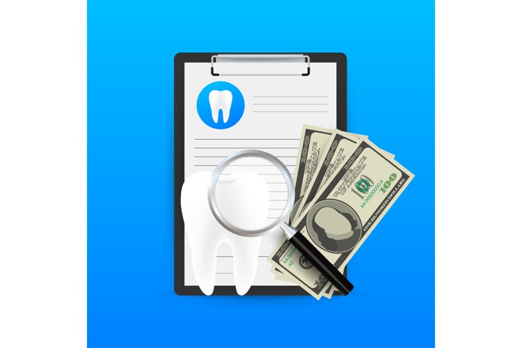 Dental care concept. Medical clipboard. Dental insurance. example image 1
