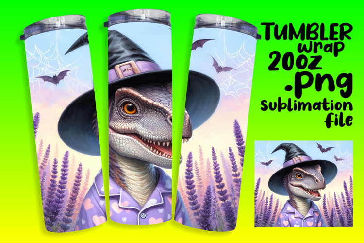 Dynamic 20oz Tumbler Design , Halloween Dino