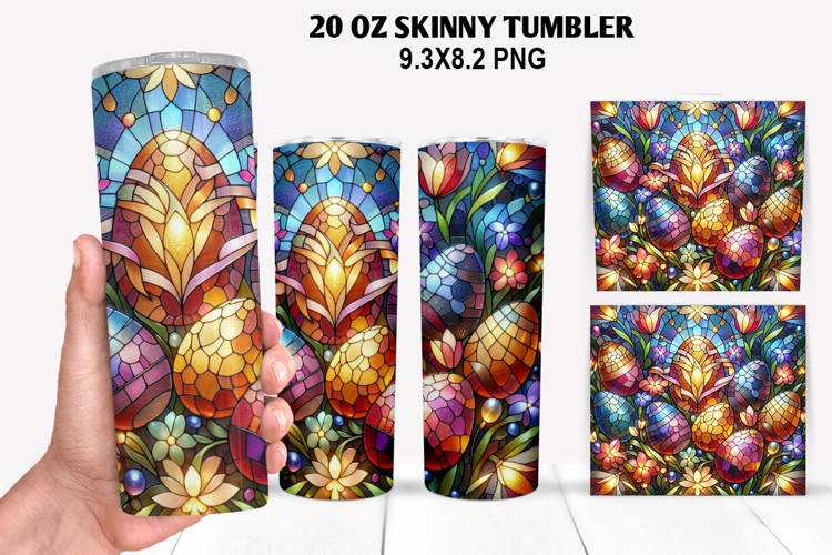 Skinny Tumbler 20oz Wrap Design, Easter Tumbler PNG Design