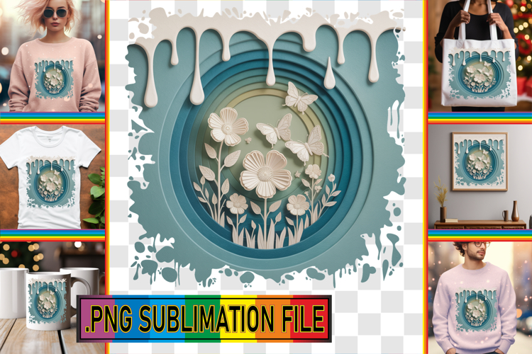 LUMINOUS Tote Bag Designs PNG, 3D Flowers