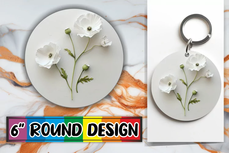 Elegant Bloom Radiance: Sublimation Circle Design