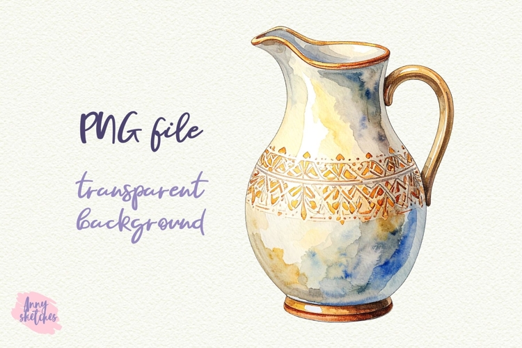 Ceramic Milk Jug Clipart Sublimation Baking PNG