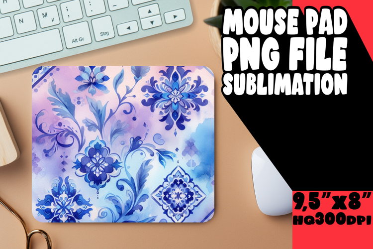 Joyful Mouse Mat Design PNG, Watercolor Patter