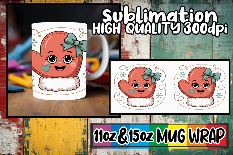 Cheerful journeys 11oz 15oz sublimation wrap, Cute Christmas