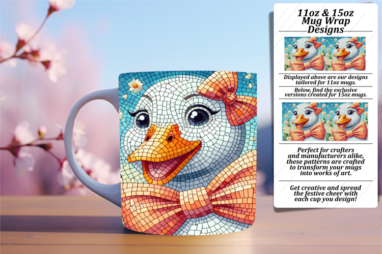 Charming 11oz Mug Wrap Png Design , Goose