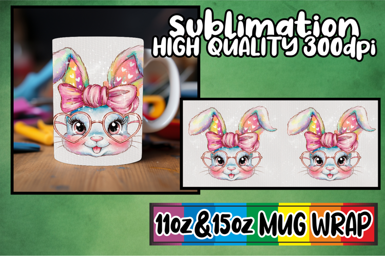 Refreshing spirit 11oz 15oz mug wrap, Easter Bunny