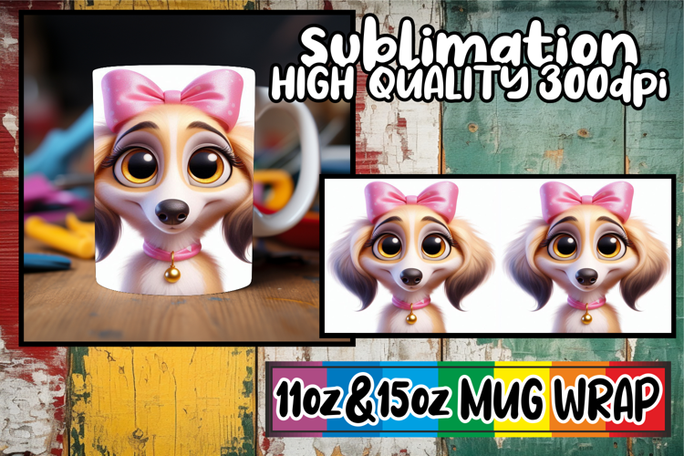 Captivating colors sublimation wrap, 3D Dog