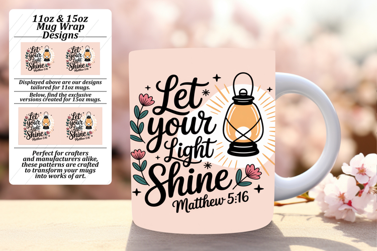 Whimsical 15oz Mug Wrap Png Template , Religious