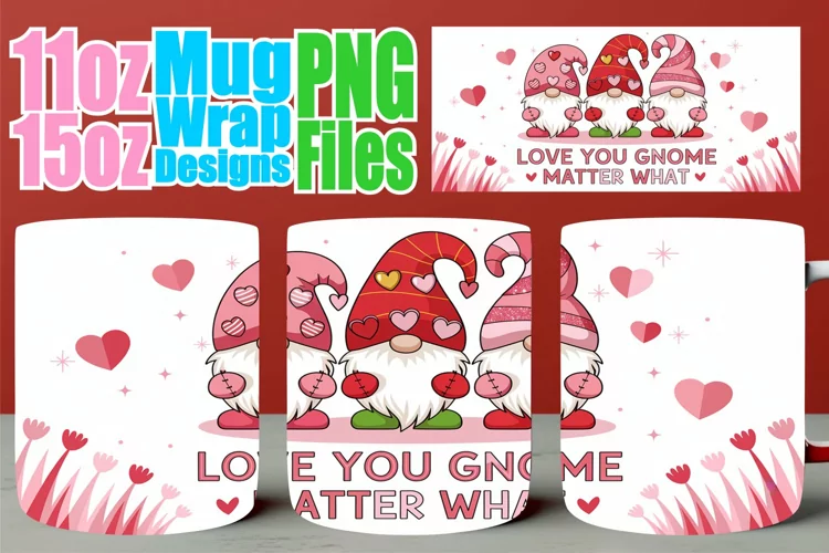 Magical vibes 11oz 15oz sublimation wrap, Love Gnome