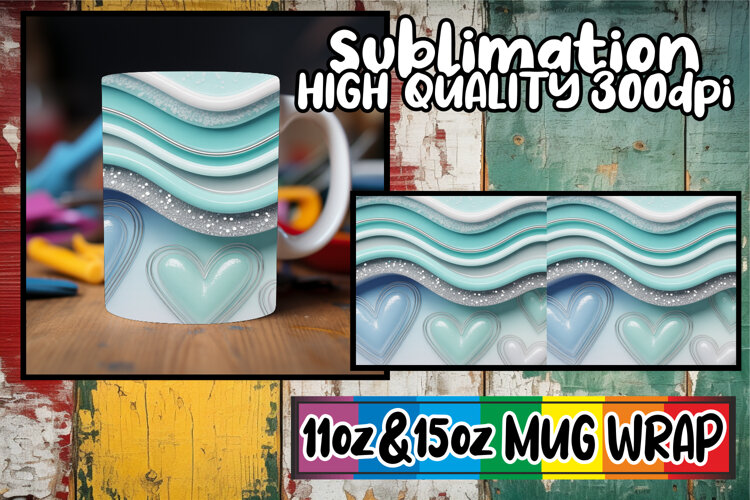 Graceful days sublimation mug wrap, Pattern example image 1