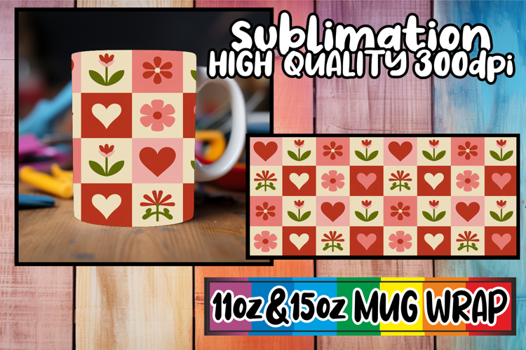 Playful evenings 11oz 15oz sublimation wrap, Valentine's Pat
