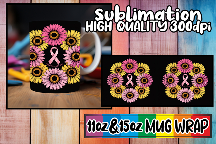 Unique charm 11oz 15oz sublimation wrap, Breast Cancer