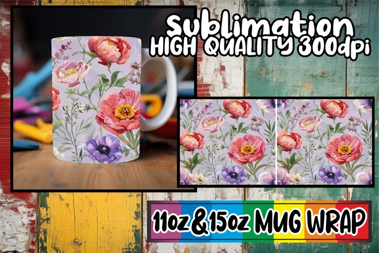 Bold Spring Abstract Design Mug Wrap 11oz 15oz