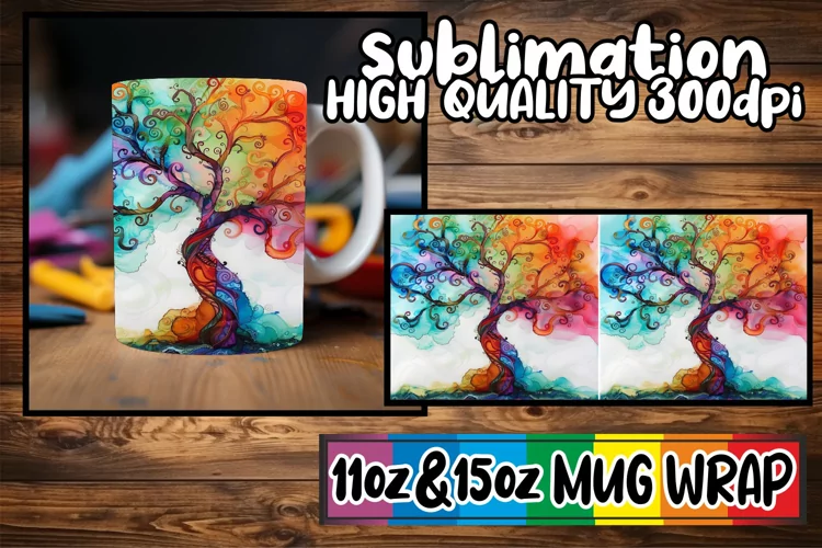 Serene Springtime Mug Wrap - Sublimation 11oz 15oz