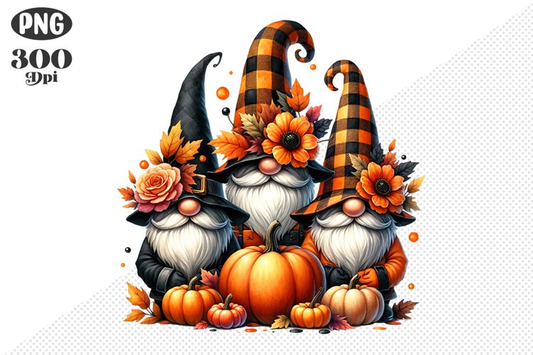 Halloween Gnomes Sublimation - Clipart PNG Design example image 1