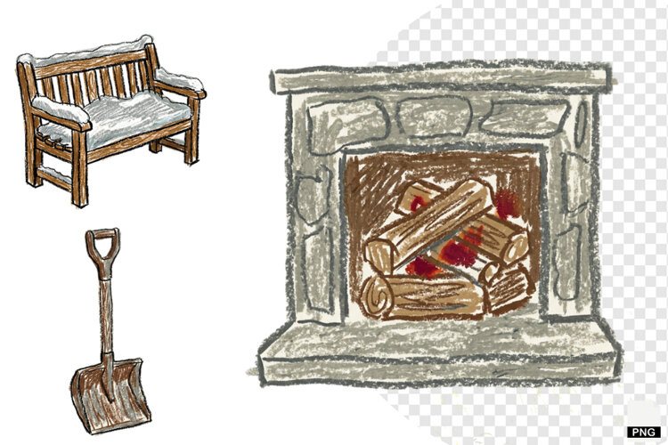 Rustic Winter Days Clipar example image 1