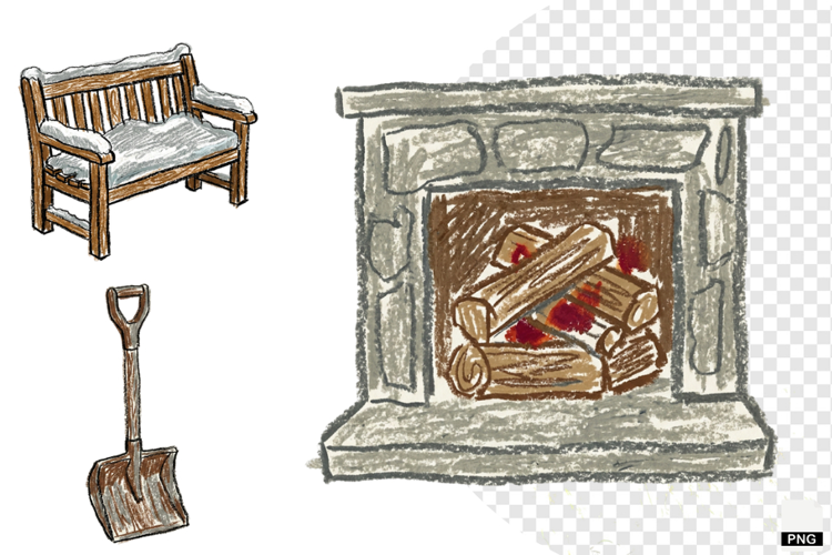 Rustic Winter Days Clipar