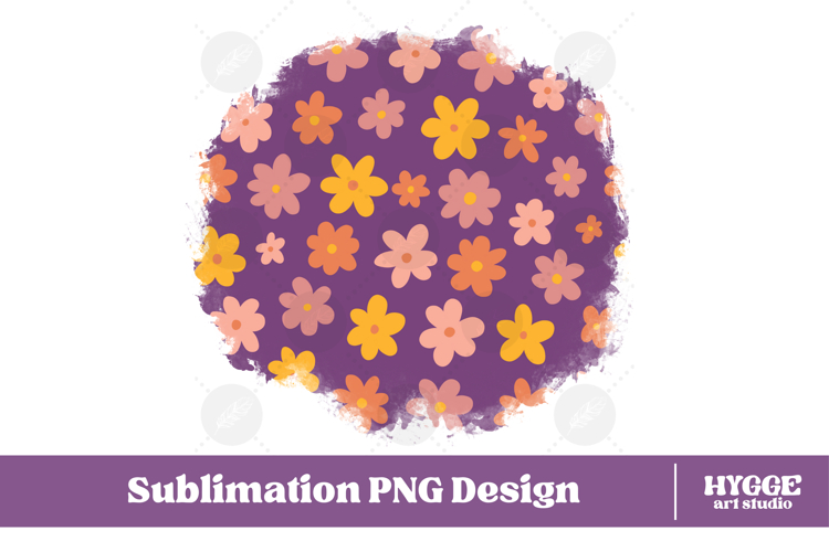 Retro Flowers Background Png Floral Paper Sublimation Splash